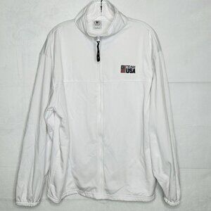 US Olympic Committee Men's Sz XL 1/4 Zip Pullover White Made in USA